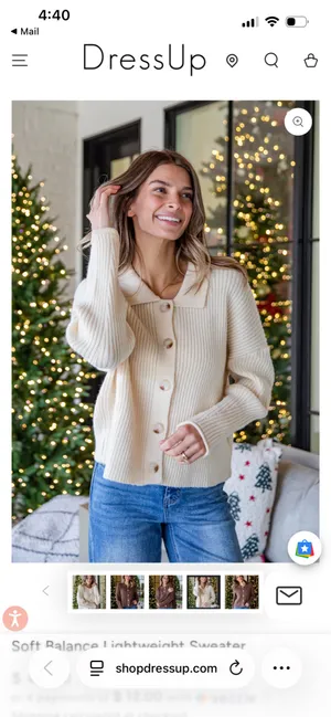 Dress Up Cream button up cardigan thumbnail 2