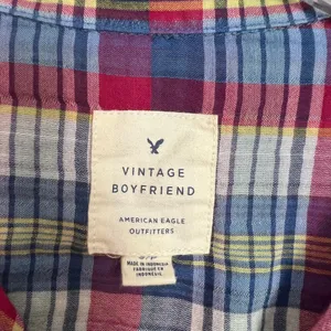 American Eagle Vintage Boyfriend Plaid Women's Shirt Size Small thumbnail 3