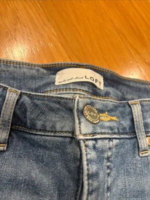 LOFT Light Blue Denim Jeans - Classic High-Rise Fit thumbnail 2