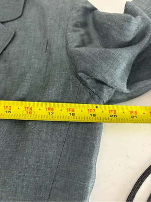 Ann Taylor Vintage Blue Classic Blazer and Skirt Suit Linen Cotton Blend 8/10 thumbnail 12