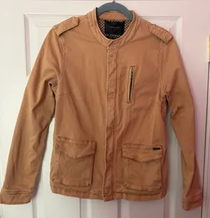 Maison Scotch- Scotch and Soda lightweight camel brown moto jacket- see sizing thumbnail 1