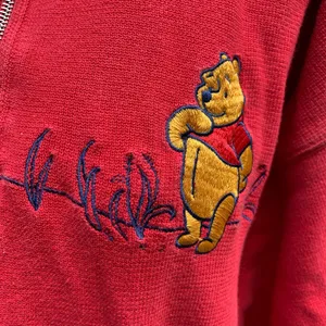 Vintage Disney Store Winnie The Pooh & Piglet Red Sweatshirt Top Shirt Size L thumbnail 3