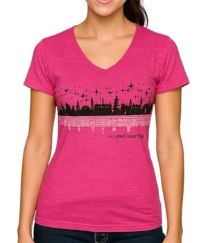 Disney Epcot Food And Wine Fest Shirt Women's XL Pink Short Sleeve V Neck thumbnail 1