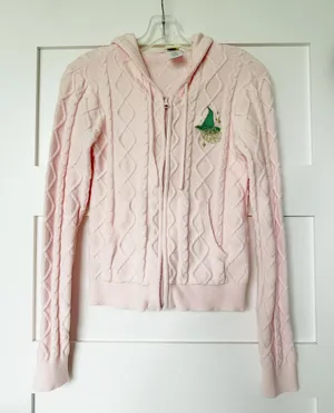 Wicked Pink Cable Knit Sweater Size M thumbnail 1