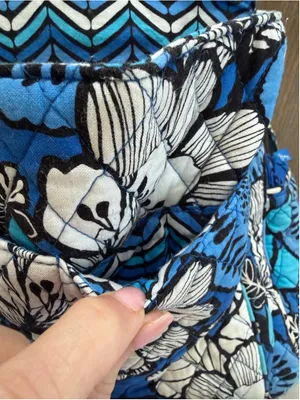 Women's Vera Bradley Quilted Floral Backpack One Size Blue White thumbnail 6