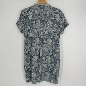 Faherty Gemina‎ Dress Size Small Blue White Printed Linen Blend Beachy Coastal thumbnail 7