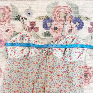 Victoria's Secret Y2K Coquette Fairy Sheer Slip Dress Large Ditsy Floral‎ Open Tie thumbnail 6
