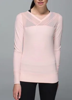 Lululemon Pink Just Breathe Long Sleeve Top thumbnail 1
