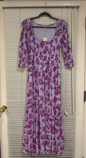 Periwinkle Purple Floral Free People Maxi Dress thumbnail 1