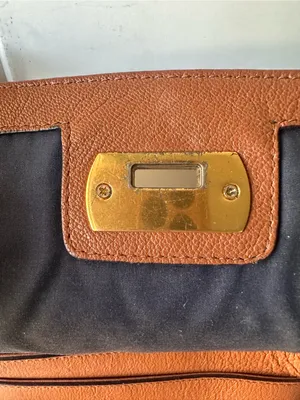 Cole Haan Valise Jenna Cognac Leather Crossbody Shoulder Bag Turn Lock Purse thumbnail 5
