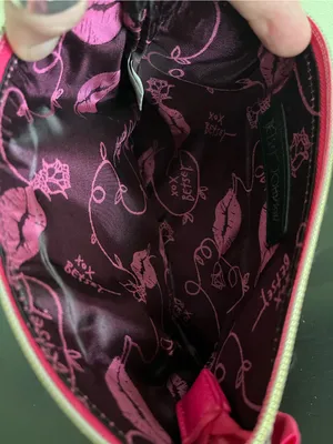 Betsey Johnson Y2K Hot Pink Floral & Leopard Crossbody with Bow thumbnail 5