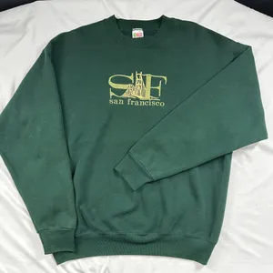 Vintage Fruit of the Loom San Francisco Embroidered Sweatshirt XL Green thumbnail 1