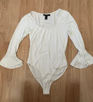 Forever 21 White Square Neck Body Suit thumbnail 1