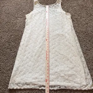 Bila White Floral Crochet Mini Dress Sz XL Graduation Rehearsal Dinner Boho thumbnail 8