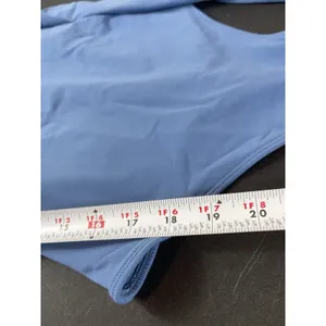 Babaton Aritzia Contour Bodysuit Blue Square Neck Long Sleeve Fitted S thumbnail 8