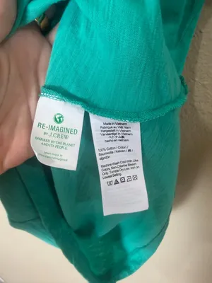 J. Crew VIntage Cotton V Neck Tee T Shirt Size XXS Bright Green thumbnail 4