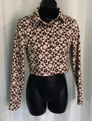 SHEIN Cropped Jacket /Top Sz. S Brown thumbnail 1