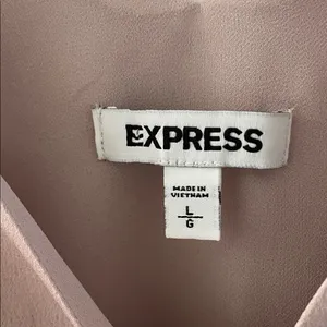EXPRESS Crepe Sleeveless Cami Bodysuit Double V-Neck Thong Back in Mauve Size L thumbnail 8