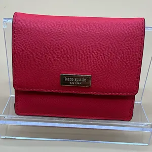 A Very Sweet Kate Spade Leather Bright Red Small ID wallet thumbnail 1