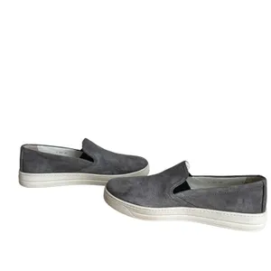 Prada Gray Suede Slip On Sneakers Womens 7 Leather Lined thumbnail 13