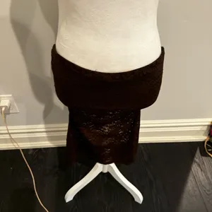 White Fox Brown Lace Fitted Maxi Skirt thumbnail 2