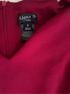 Alexa B One-Shoulder Ruffle Midi Dress in Burgundy thumbnail 2