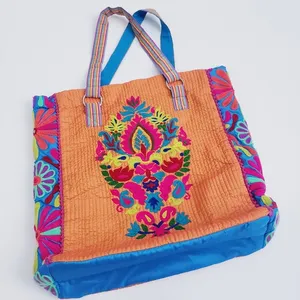Karma Living Embroidered Bohemian Floral Plush Sholder Bag thumbnail 1