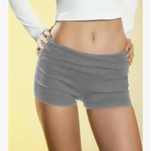 RoseSeek Women's XL Elastic‎ Waist Skinny Mini Shorts Casual Low Rise Y2K Gray thumbnail 4