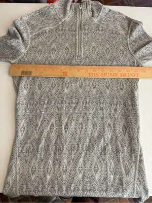 Smartwool Women's Merino 250 Base Layer Pattern 1/4 Zip Pullover Gray Moonbeam thumbnail 6