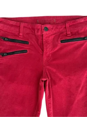 J Brand Great Red Corduroy Skinny Black Zippers Low Rise Ankle Zoey Pants 27 thumbnail 2
