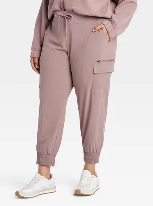 NWT ALL IN MOTION XL Women's Active Light Mid-Rise Cargo Joggers Sz XL ✨ thumbnail 1