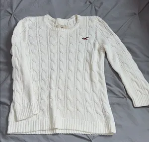 Hollister Women's White Cable Knit Sweater thumbnail 1