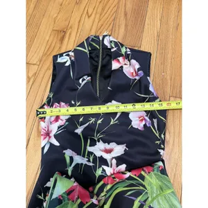 Ted Baker Jalita Black Floral‎ Midi Dress Size Small/2 thumbnail 9