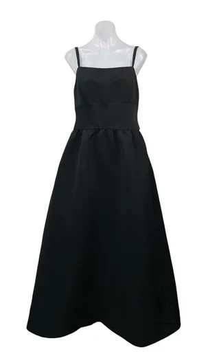 Amsale Black Sleeveless Square Neck Cami Tank Square Neck A Line Maxi Dress 14 thumbnail 1