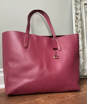 Coach Central Leather Tote 39, Peony Pink / Gold thumbnail 1