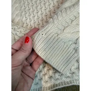 Naadam Wool Cashmere Cable Knit Cropped Sweater Cream Ivory Medium thumbnail 9