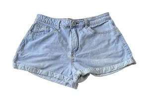 Forever21 Womens Denim Shorts Waist 28" Rise 10" Light Wash thumbnail 1