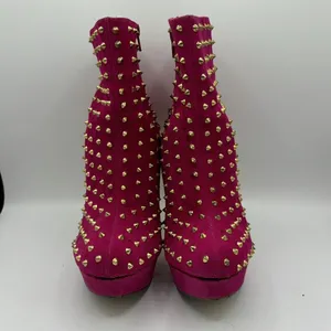 Goldfish Women Sz 9-9.5M Pink Stiletto 5" Hi‎ Heels Shoes Spike Dancer Glam Rock thumbnail 2