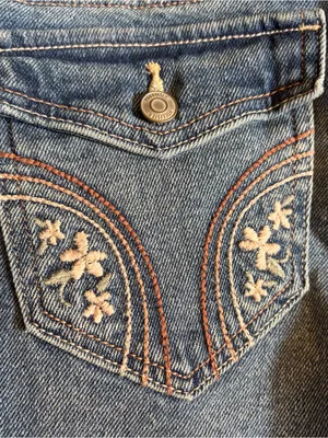 Hollister Ultra Low Rise Boot Cut Jeans Embroidered back NWT thumbnail 6