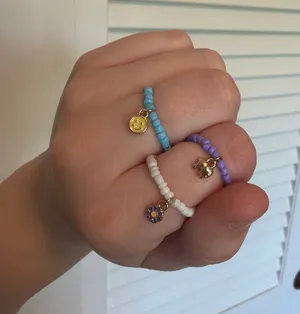 Beaded rings set of 3 Multiple thumbnail 1