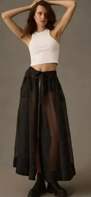 Anthropologie Sheer Parachute Maxi Skirt Size 6 | NWT thumbnail 1