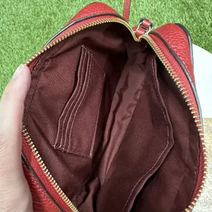 Coach Pebble Leather Shoulder‎ Bag Auth Red Medium Women thumbnail 10