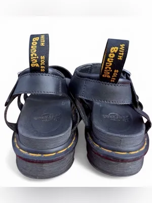 Dr Martens Blaire‎ Black Leather Platform Sandals Buckle Strap Womens Size Shoes thumbnail 4