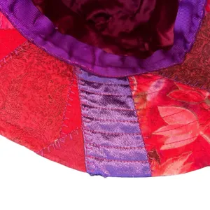 Homemade Quilted Patchwork Bohemian Festival Bucket Hat Size Small thumbnail 7