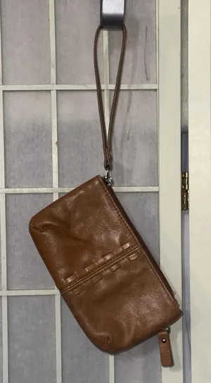 Boho‎ Hippie Equestrian Brown Leather Mini Wristlet Wallet Coin Pouch thumbnail 1