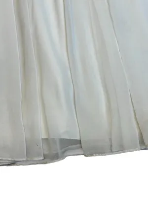 White Wedding Dress Beaded Empire Waist Flowy Evening Prom Size Small thumbnail 5