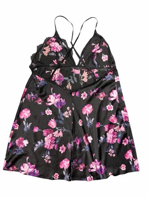 Victoria’s Secret Floral Satin Slip Chemise XL Lace Babydoll Lingerie Dress thumbnail 7