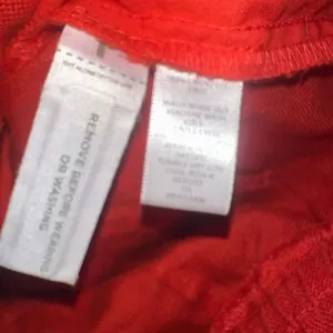 Loft linen red 6P cropped normcore beachy wide leg pants thumbnail 3