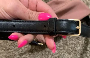 Kate Spade Dawn Nylon Pink Belt Bag Waist Fanny Pack rose color black gold trim thumbnail 9