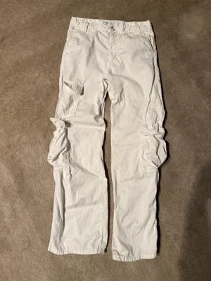 Zara White Cargo Pants Size 4 thumbnail 2